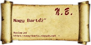 Nagy Bartó névjegykártya
